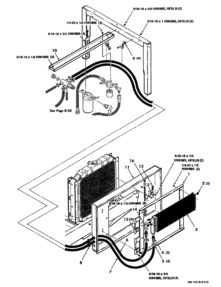 Схема запчастей Case IH 8830 - (8-04) - HYDRAULIC COOLER ASSEMBLY (08) - HYDRAULICS