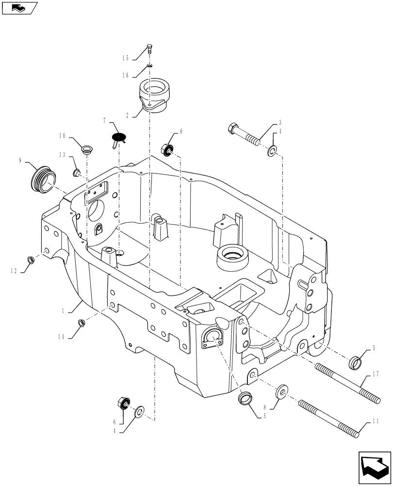 Схема запчастей Case IH PUMA 145 - (25.100.02) - VAR - 330414, 330427, 330429, 330430, 309016, 336811 - AXLE SUPPORT - SUSPENDED 4WD FRONT AXLE (25) - FRONT AXLE SYSTEM