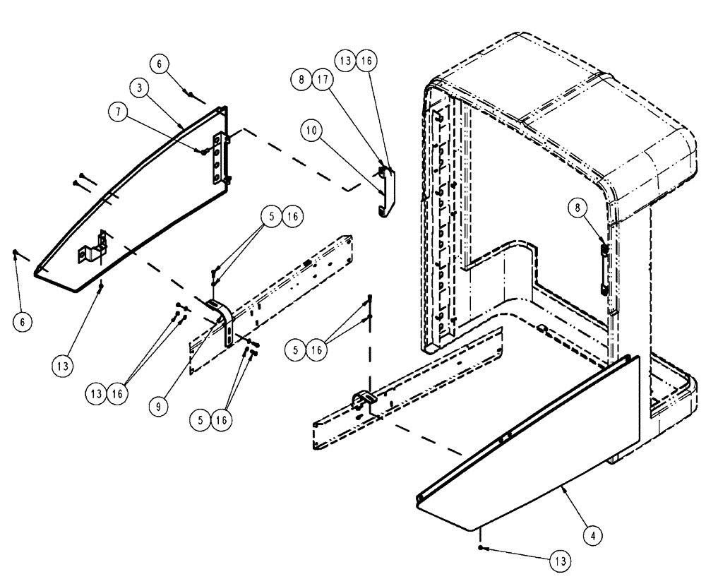 Схема запчастей Case IH SPX4410 - (04-019) - HOOD MOUNT GROUP, ENGINE, SIDE Suspension & Frame