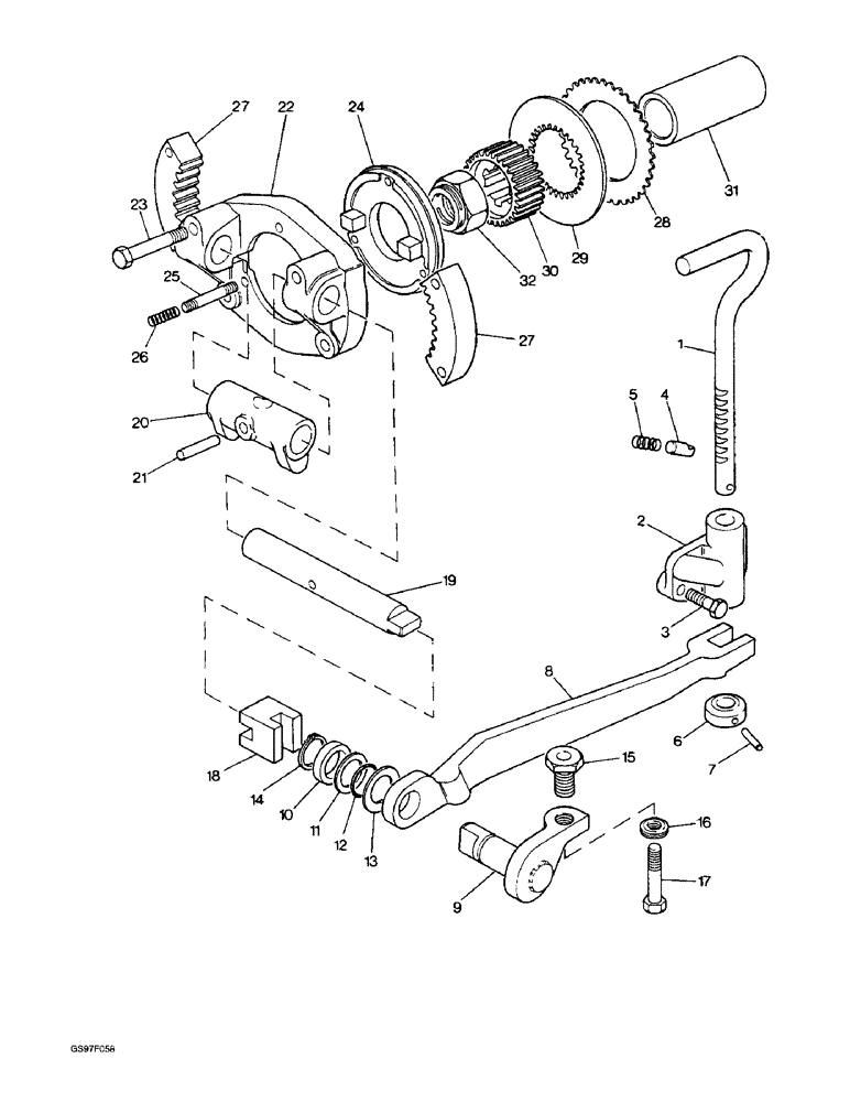 Схема запчастей Case IH 885 - (7-22) - TRANSMISSION BRAKE, 885G TRACTORS (07) - BRAKES