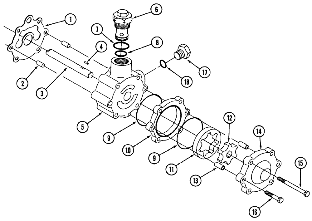 Схема запчастей Case IH 420 TIER 3 - (06-10) - PUMP ASSY - HYDROSTATIC - CHARGE PUMP (03) - POWER TRAIN