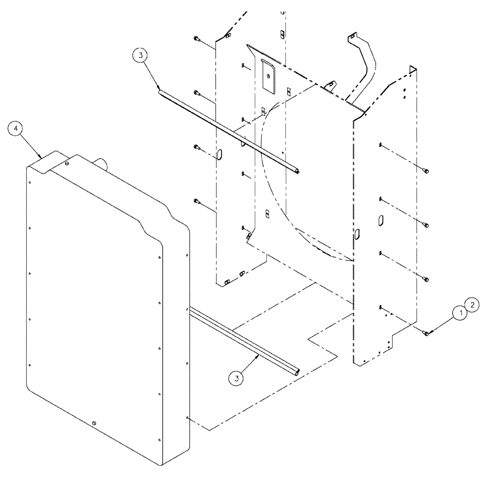 Схема запчастей Case IH SPX3200 - (03-042) - RADIATOR MOUNTING GROUP (01) - ENGINE