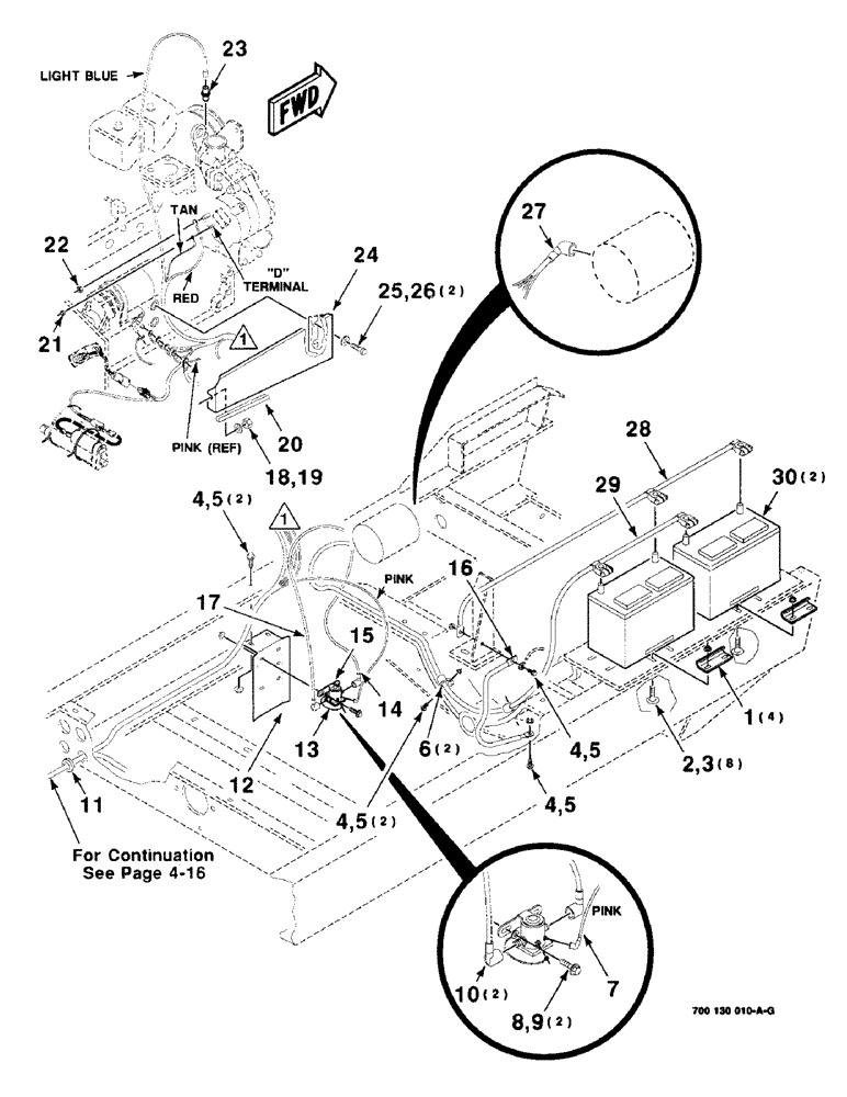 Схема запчастей Case IH 8850 - (04-24) - ENGINE WIRING ASSEMBLY, BATTERY CABLES, SERIAL NUMBER CFH0099001 THRU CFH0099164 (04) - ELECTRICAL SYSTEMS