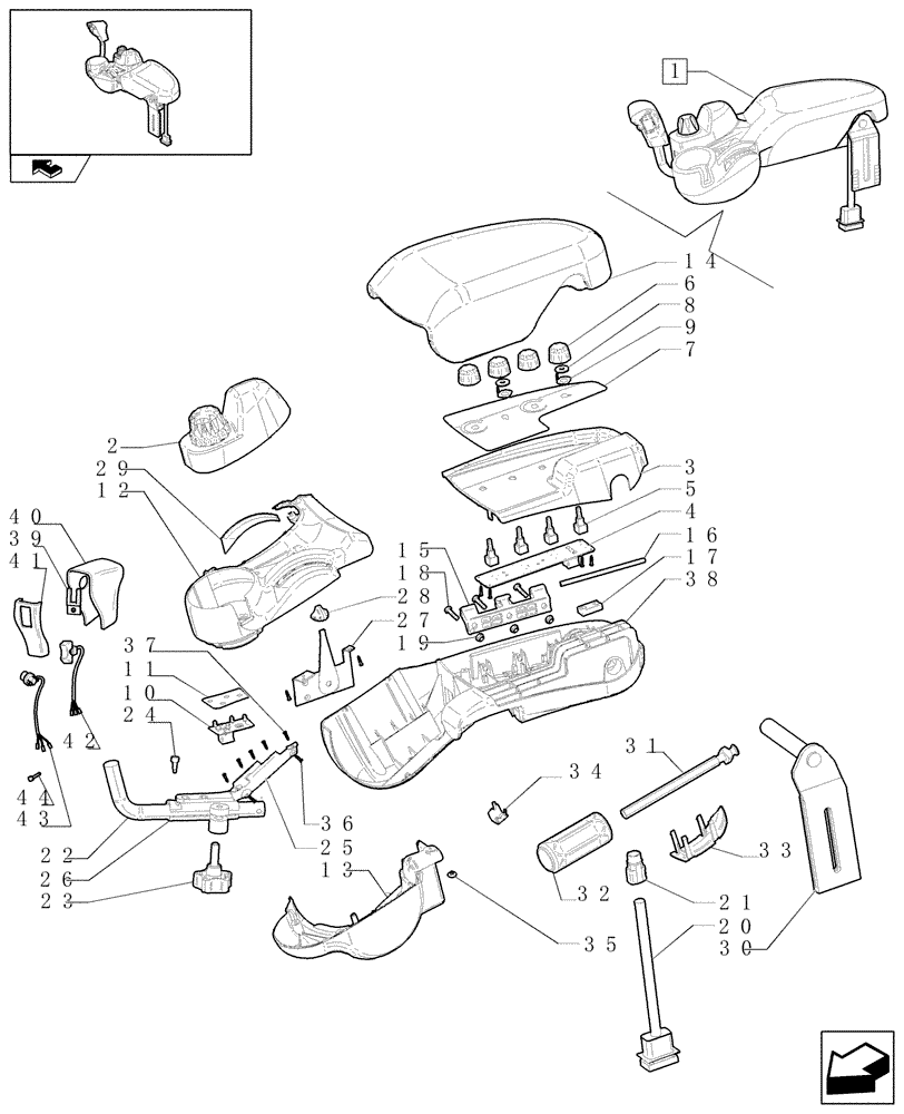 Схема запчастей Case IH PUMA 125 - (1.97.0/ G) - ARMREST - D5817 - C6303 (10) - OPERATORS PLATFORM/CAB