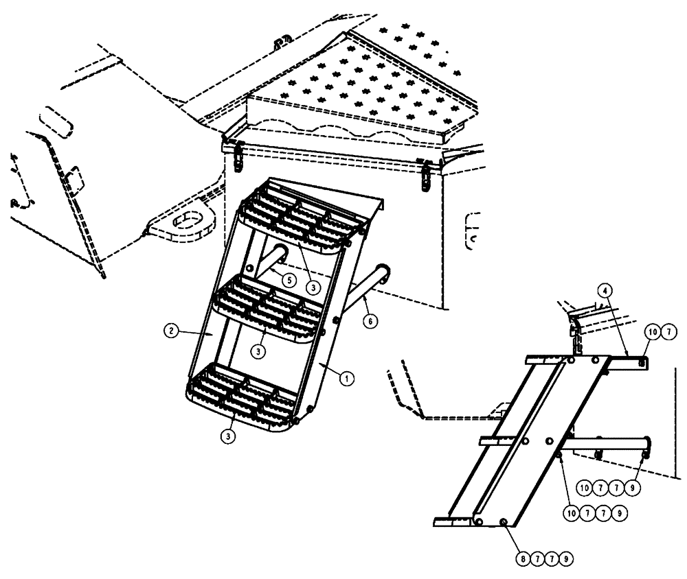 Схема запчастей Case IH FLX3510 - (04-028) - LADDER, FRONT ACCESS Frame & Suspension