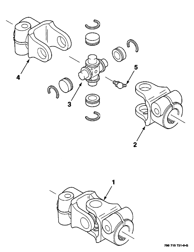 Схема запчастей Case IH DC515 - (5-08) - U-JOINT ASSEMBLY, 700715721 U-JOINT ASSEMBLY COMPLETE (09) - CHASSIS