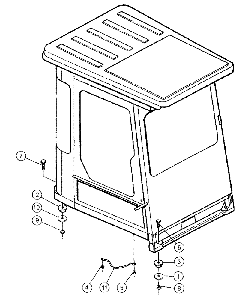 Схема запчастей Case IH SPX3200 - (02-002) - CAB MOUNTING HARDWARE PACKAGE Cab Exterior