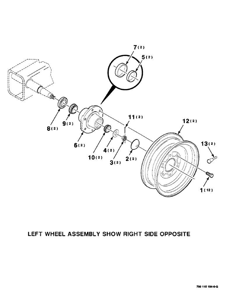 Схема запчастей Case IH SC412 - (7-18) - WHEEL AND HUB ASSEMBLY (09) - CHASSIS