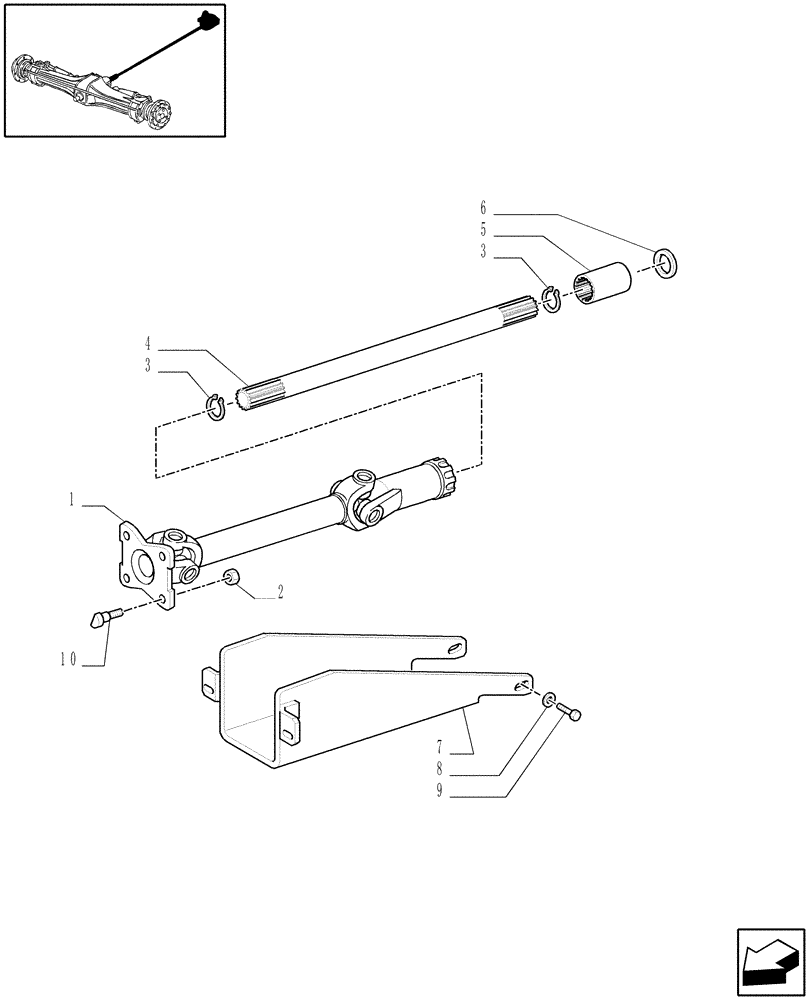 Схема запчастей Case IH MXU115 - (1.38.5/01) - (VAR.301/1-358/1) 4WD FRONT AXLE WITH SUSPENSIONS AND TERRALOCK - PROPELLER SHAFT (04) - FRONT AXLE & STEERING