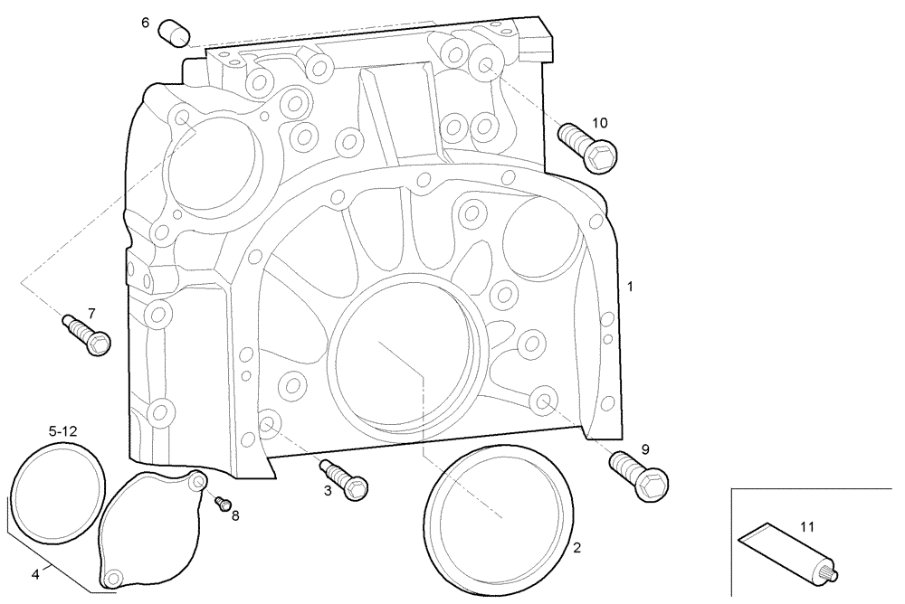 Схема запчастей Case IH F4CE0304A D600 - (0432.004) - REAR C.CASE COVER [UP TO # 272516] 