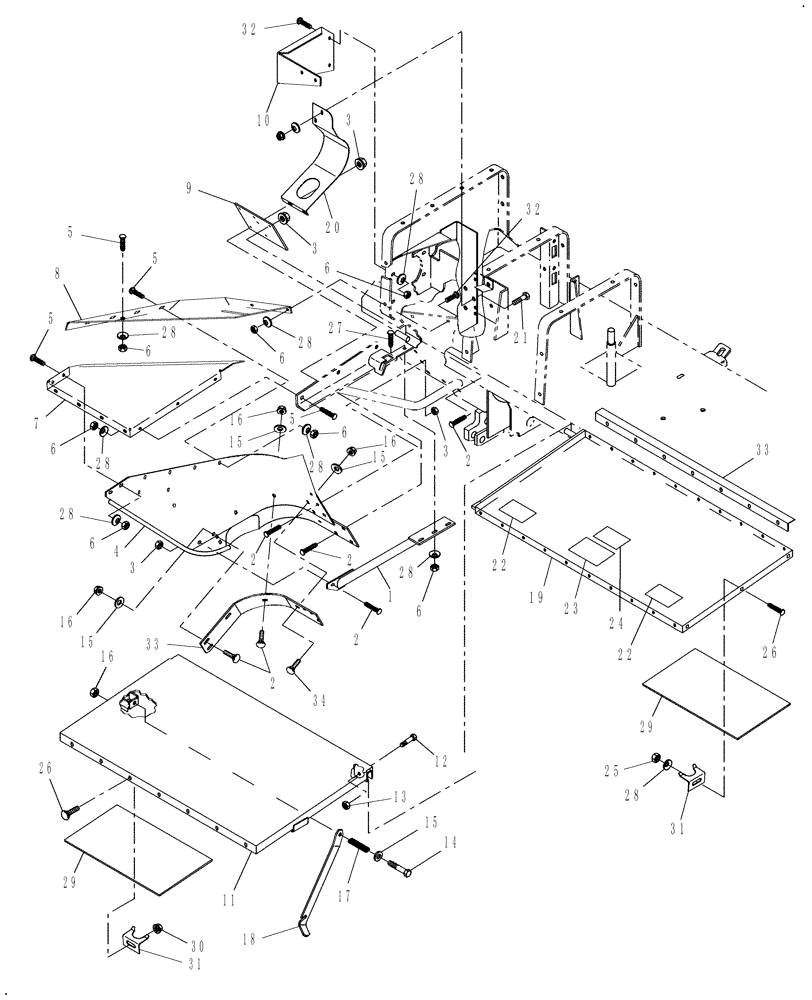 Схема запчастей Case IH DCX131 - (08.02) - SHIELDING, RIGHT SIDE (08) - SHEET METAL