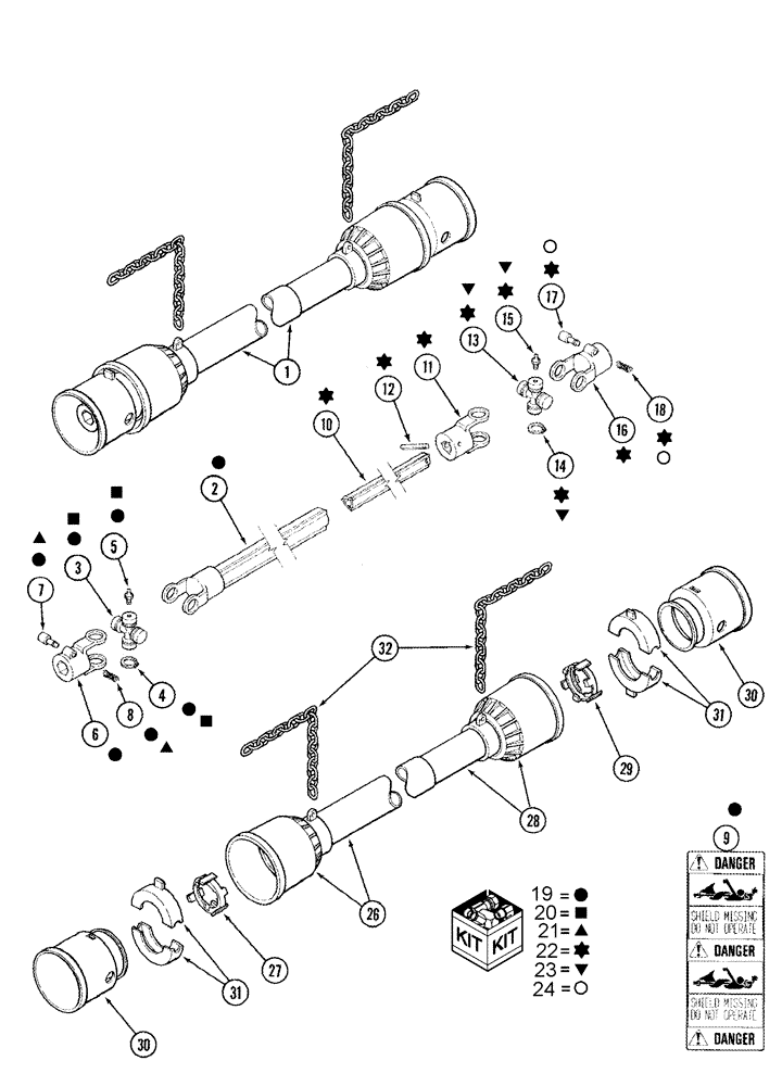 Схема запчастей Case IH 1010 - (09B-15) - KNIFE DRIVE SHAFT BONDIOLI AND PAVESI - 15.0, 17.5 AND 20.0 FOOT HEADERS BSN JJC304189 (09) - CHASSIS/ATTACHMENTS