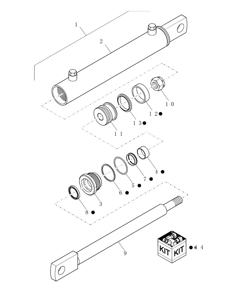 Схема запчастей Case IH RBX561 - (017[4]) - HYDRAULIC CYLINDER, TAILGATE LIFT, 86637318 (35) - HYDRAULIC SYSTEMS