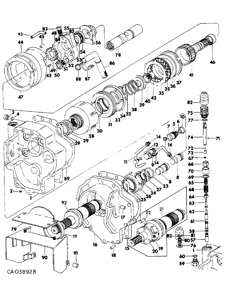 Схема запчастей Case IH 6788 - (07-44) - DRIVE TRAIN, INDEPENDENT POWER TAKE OFF, SINGLE SPEED, 6588 AND 6788 TRACTORS (04) - Drive Train