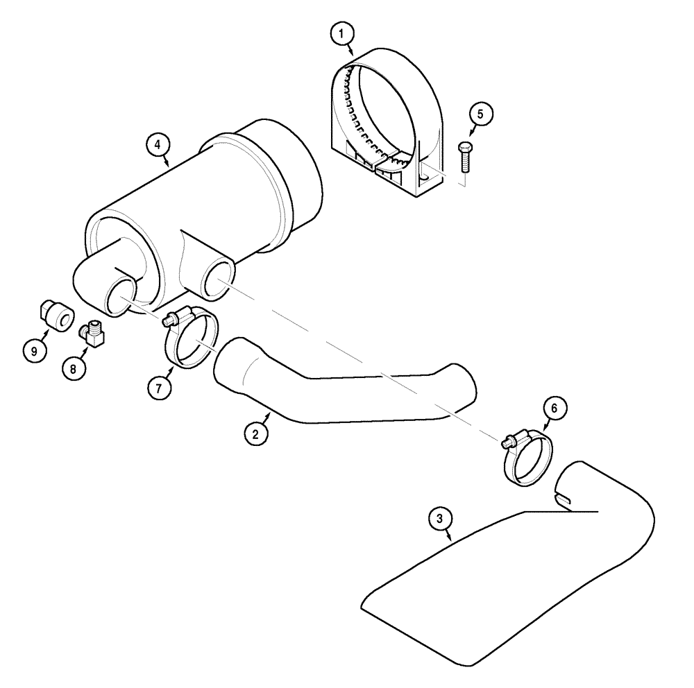 Схема запчастей Case IH C60 - (02-08) - AIR CLEANER AND CONNECTIONS (02) - ENGINE