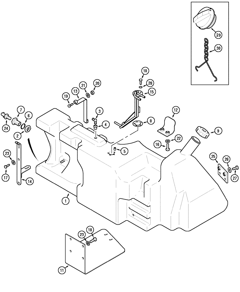 Схема запчастей Case IH MX150 - (03-06) - FUEL TANK MOUNTINGS (10) - ENGINE