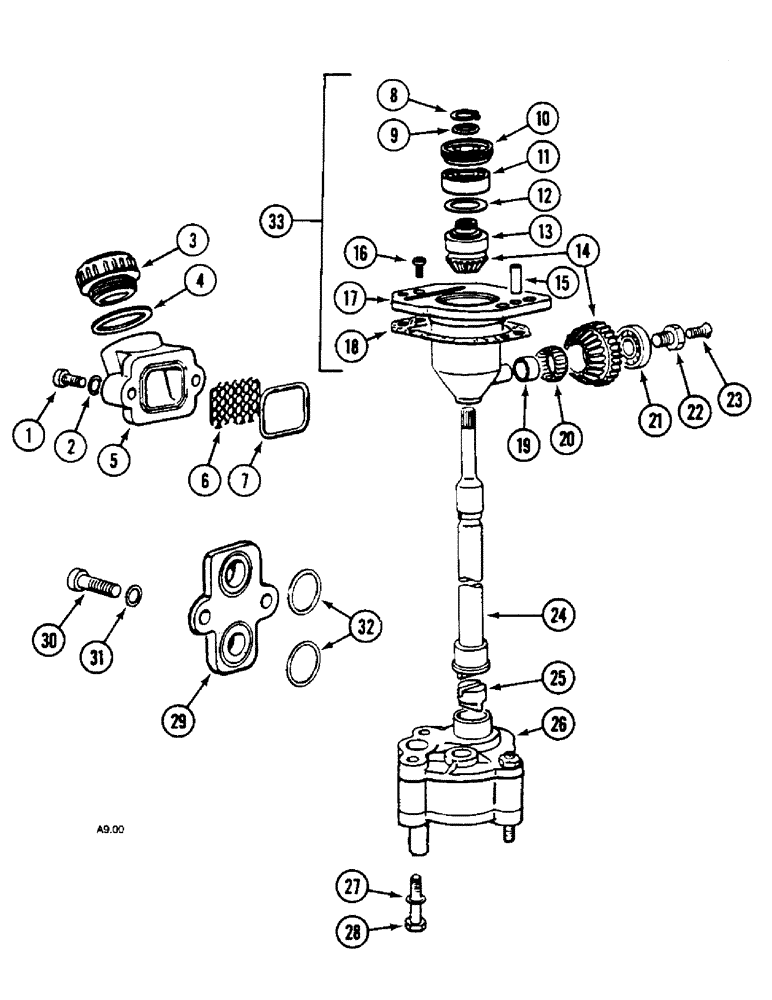 Схема запчастей Case IH 2120 - (2-62) - OIL PUMP (02) - ENGINE