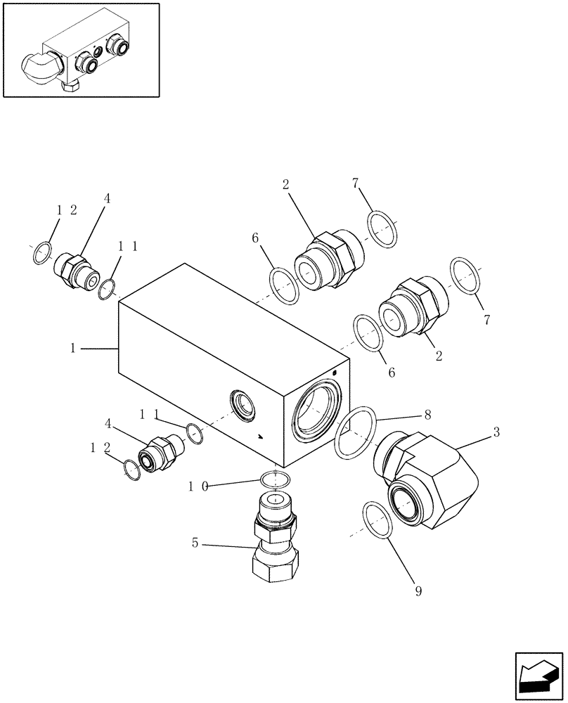 Схема запчастей Case IH 7010 - (31.114.05[02]) - MANIFOLD, DRAIN BLOCK - PIN HAJ202001 & AFTER - 7010/8010 (31) - IMPLEMENT POWER TAKE OFF