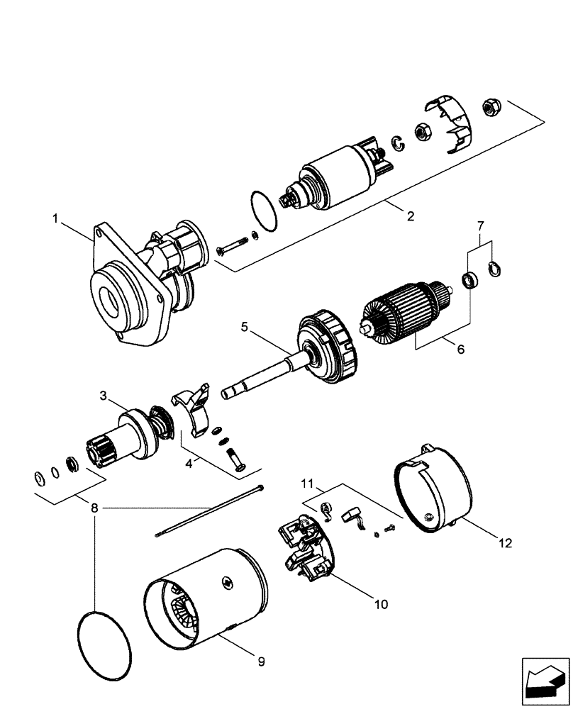 Схема запчастей Case IH 2588 - (55.201.01) - STARTER ASSY - ISKRA (55) - ELECTRICAL SYSTEMS