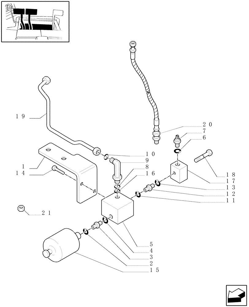 Схема запчастей Case IH MXM190 - (1.68.1) - OIL BRAKE TANK (05) - REAR AXLE