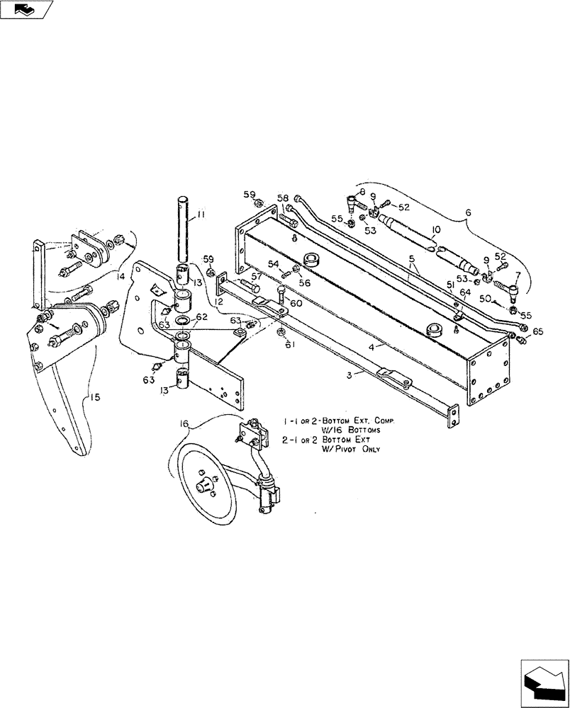 Схема запчастей Case IH 58C SERIES - (75.200.05) - 1 OR 2 BOTTOM EXTENSION ASSEMBLY (75) - SOIL PREPARATION