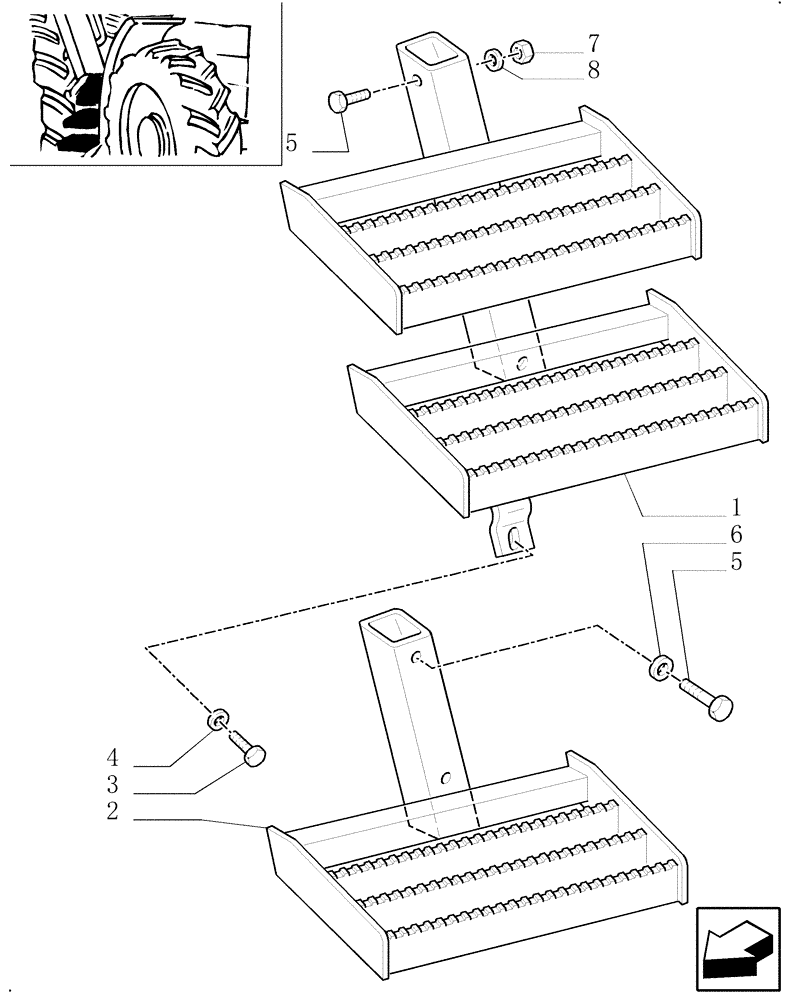 Схема запчастей Case IH MXM130 - (1.90.2) - FOOT STEP (10) - OPERATORS PLATFORM/CAB