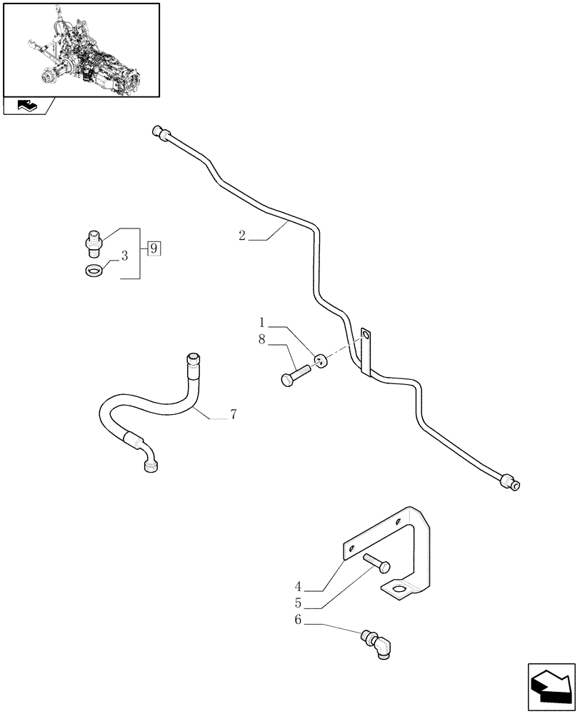 Схема запчастей Case IH PUMA 210 - (1.68.5/01[02]) - (VAR.195-212) FRONT AXLE WITH BRAKES - PIPING (05) - REAR AXLE