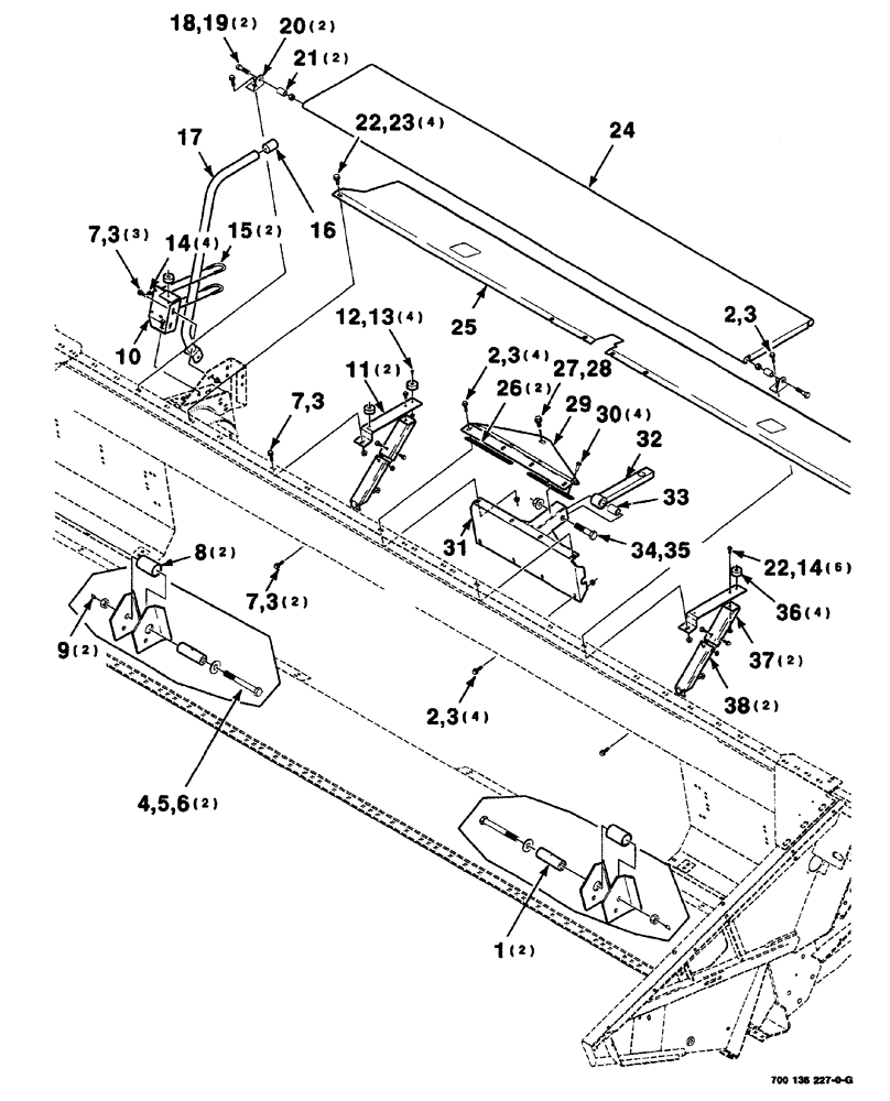 Схема запчастей Case IH 525 - (07-028) - PLATFORM AND MOUNTING ASSEMBLIES (58) - ATTACHMENTS/HEADERS