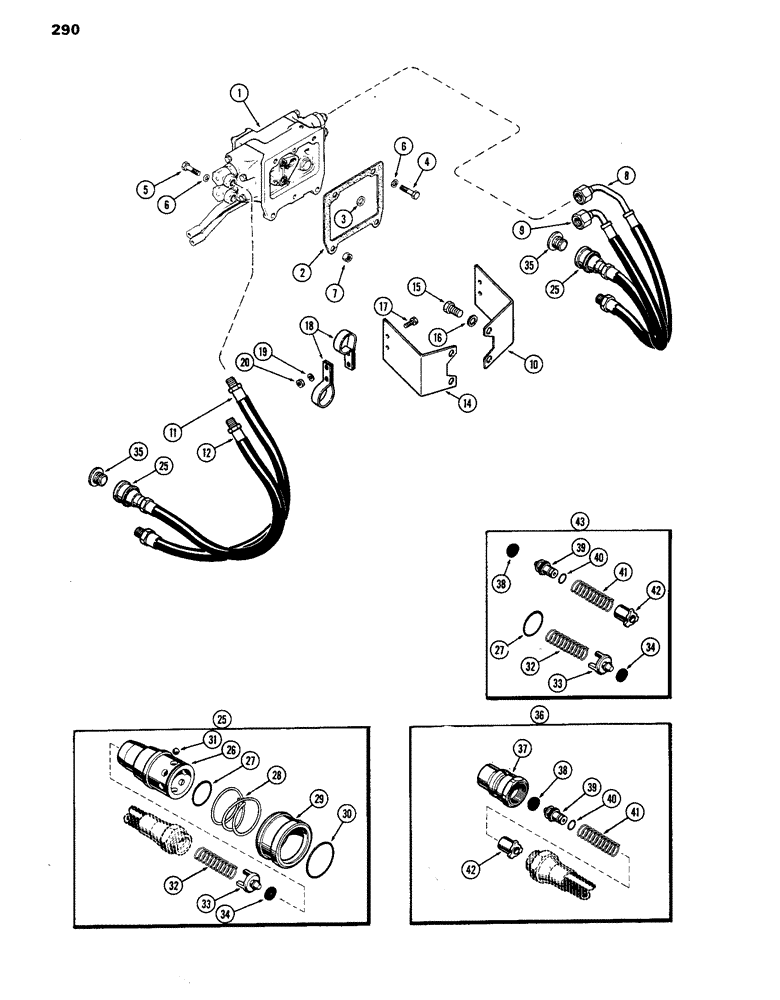 Схема запчастей Case IH 770 - (290) - BREAK AWAY COUPLINGS AND LINES (09) - CHASSIS/ATTACHMENTS