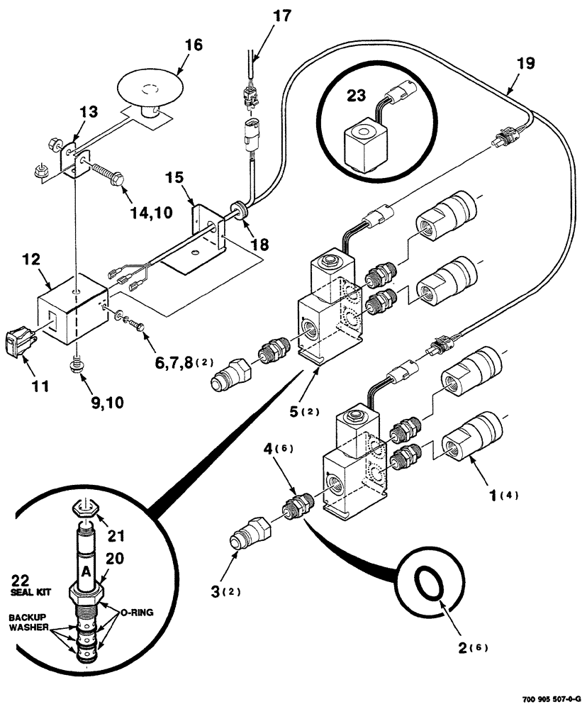 Схема запчастей Case IH RS561 - (09-034) - HYDRAULIC TRACTOR REMOTE KIT Decals & Attachments