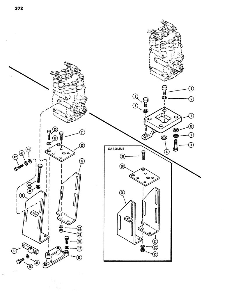 Схема запчастей Case IH 770 - (372) - CAB, COMPRESSOR MOUNTING (09) - CHASSIS/ATTACHMENTS