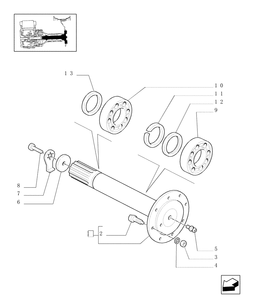 Схема запчастей Case IH JX100U - (1.48.1[06]) - FINAL DRIVE, GEARS AND SHAFTS (05) - REAR AXLE