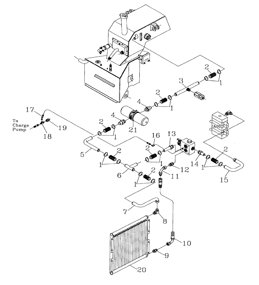 Схема запчастей Case IH AUSTOFT - (B05-01) - HYDRAULIC CIRCUIT (OIL COOLER) Hydraulic Components & Circuits