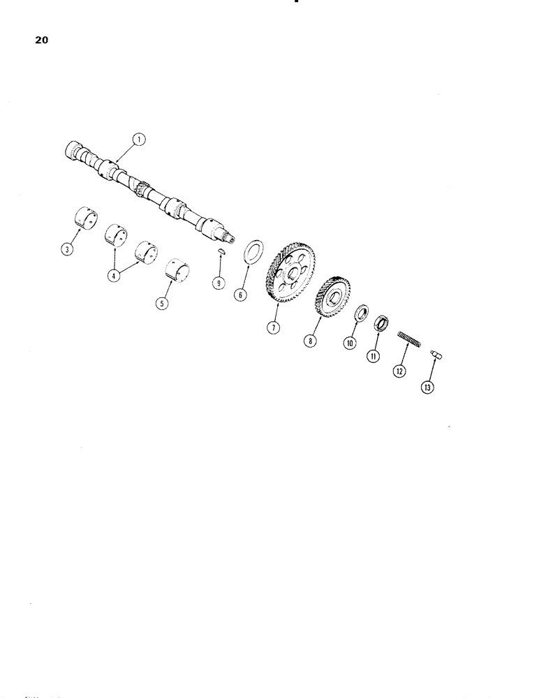 Схема запчастей Case IH 336D - (020) - CAMSHAFT, ENGINE LESS FUEL DEVICE, 336DT AND 336D DIESEL ENGINES 