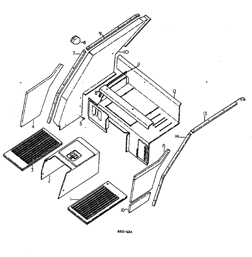 Схема запчастей Case IH 885 - (13-046) - CAB INSULATION (05) - SUPERSTRUCTURE