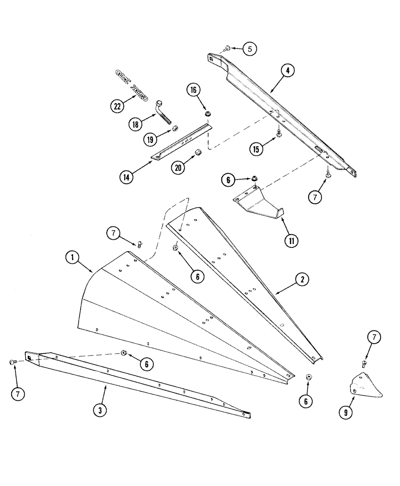 Схема запчастей Case IH 1063 - (09-36) - INNER DIVIDER SHIELDS - STEEL (09) - CHASSIS