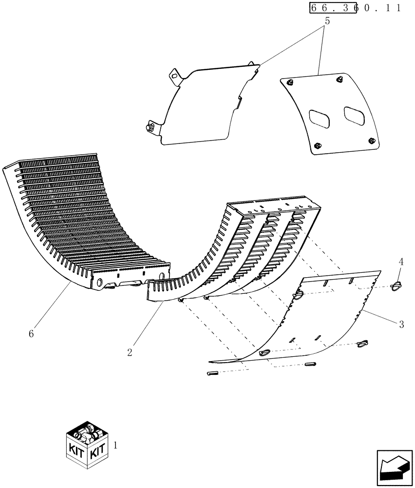 Схема запчастей Case IH 9120 - (66.105.28) - KIT, HARD THRESHING (66) - THRESHING