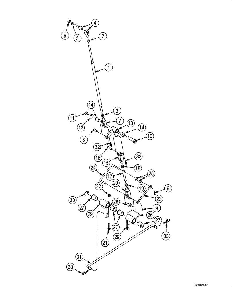 Схема запчастей Case IH 40XT - (09-16) - LINKAGE - LOADER AND GROUND DRIVE, SEAT BAR BRAKE (09) - CHASSIS