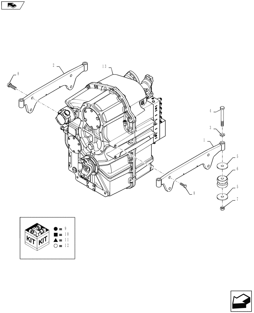 Схема запчастей Case IH STEIGER 600 - (21.113.01) - POWER SHIFT TRANSMISSION - TRANSMISSION MOUNTING AND GASKET KITS (21) - TRANSMISSION