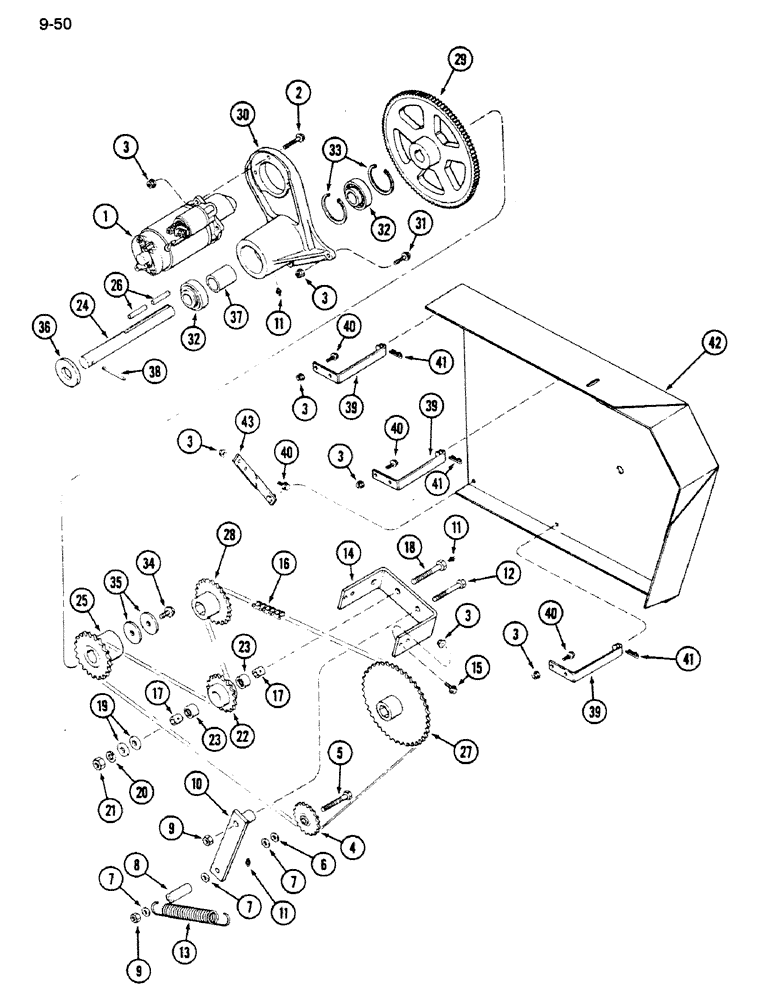 Схема запчастей Case IH 1620 - (9-050) - FEEDER REVERSER, WITH ROCK TRAP (13) - FEEDER