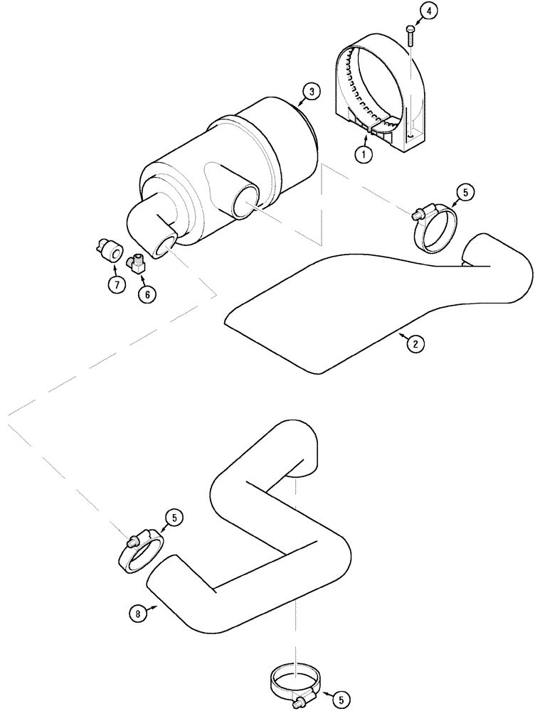 Схема запчастей Case IH CX60 - (02-09) - AIR CLEANER AND CONNECTIONS (02) - ENGINE