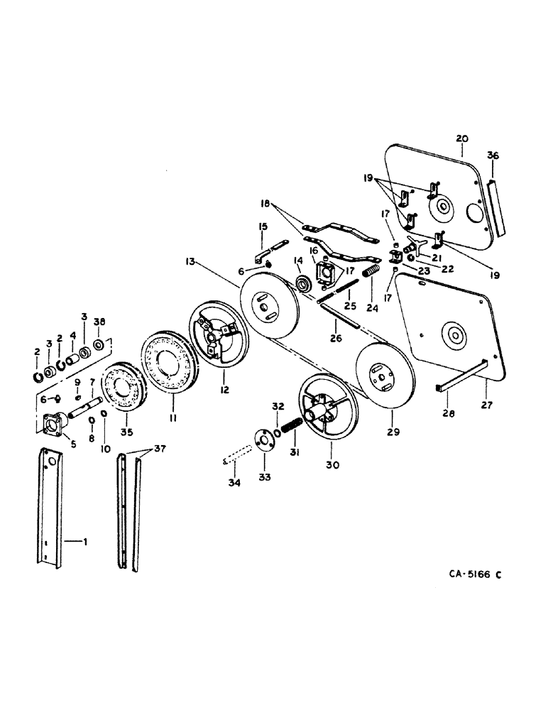 Схема запчастей Case IH 1440 - (24-04) - CLEANING FAN AND DRIVE, FAN DRIVE, S/N 10000 AND BELOW (15) - CLEANING