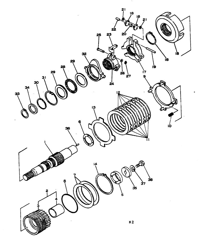 Схема запчастей Case IH 884 - (07-082) - INDEPENDENT POWER TAKE OFF - CLUTCH - 4 WHEEL DRIVE (04) - Drive Train