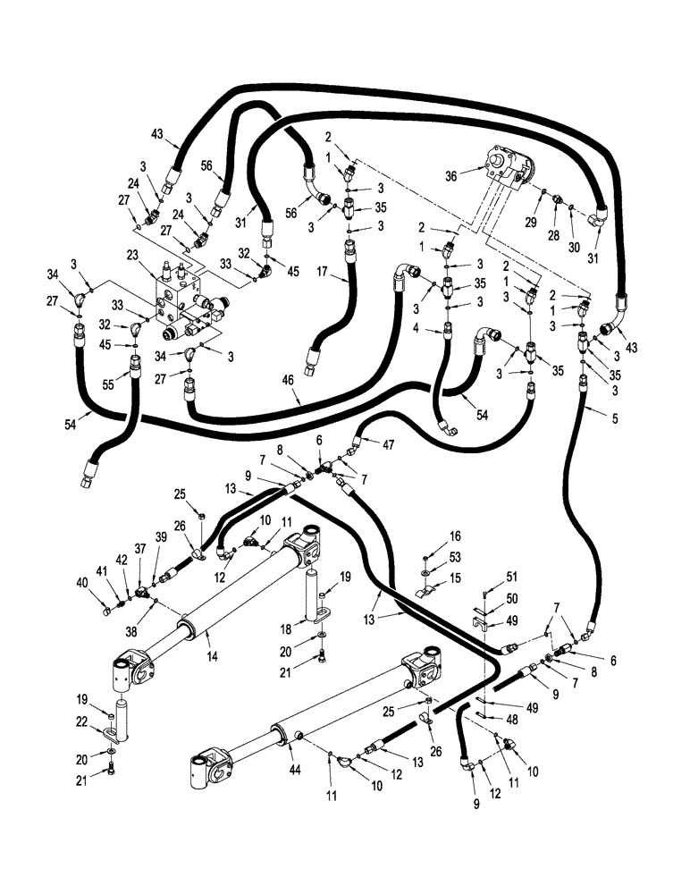 Схема запчастей Case IH STX325 - (05-10) - ACCUGUIDE - HYDRAULIC, STEERING, WITHOUT ACCUSTEER (05) - STEERING