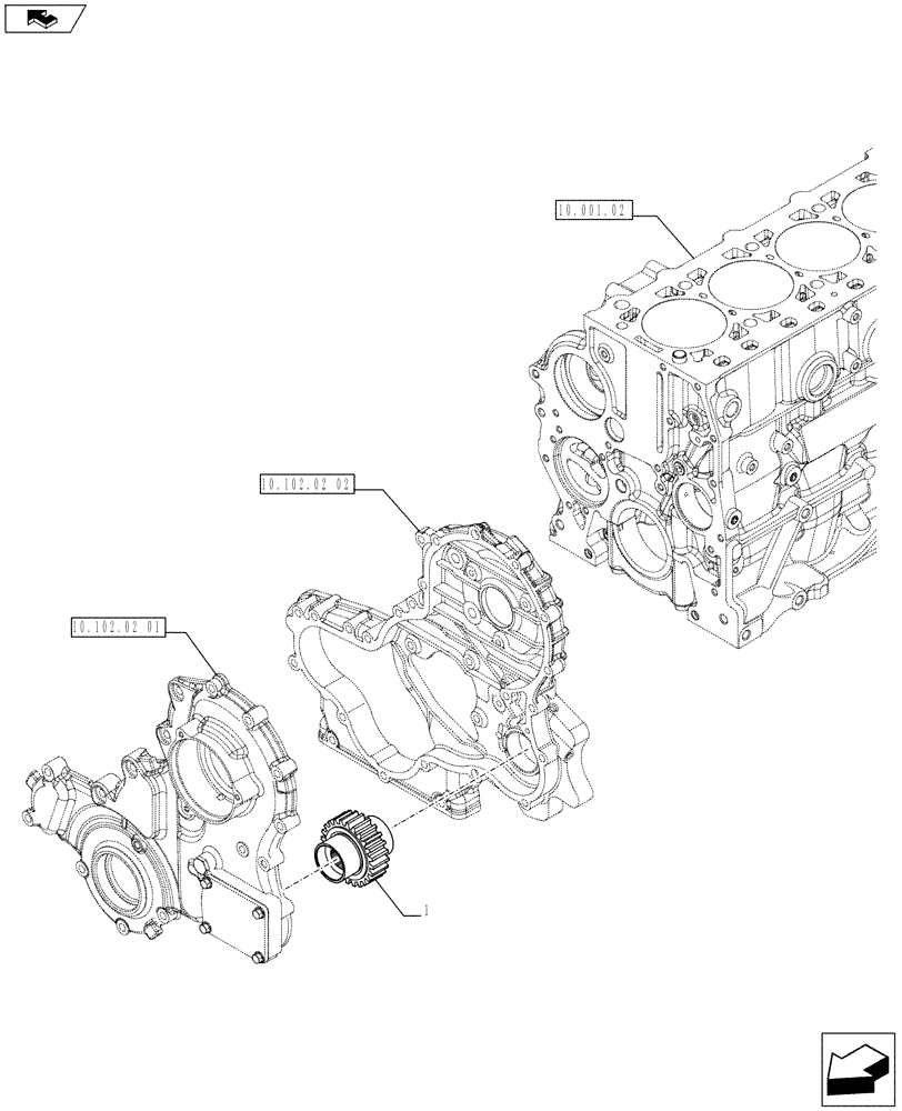 Схема запчастей Case IH FARMALL 75C - (10.114.02) - ENGINE, PTO, GEAR (10) - ENGINE