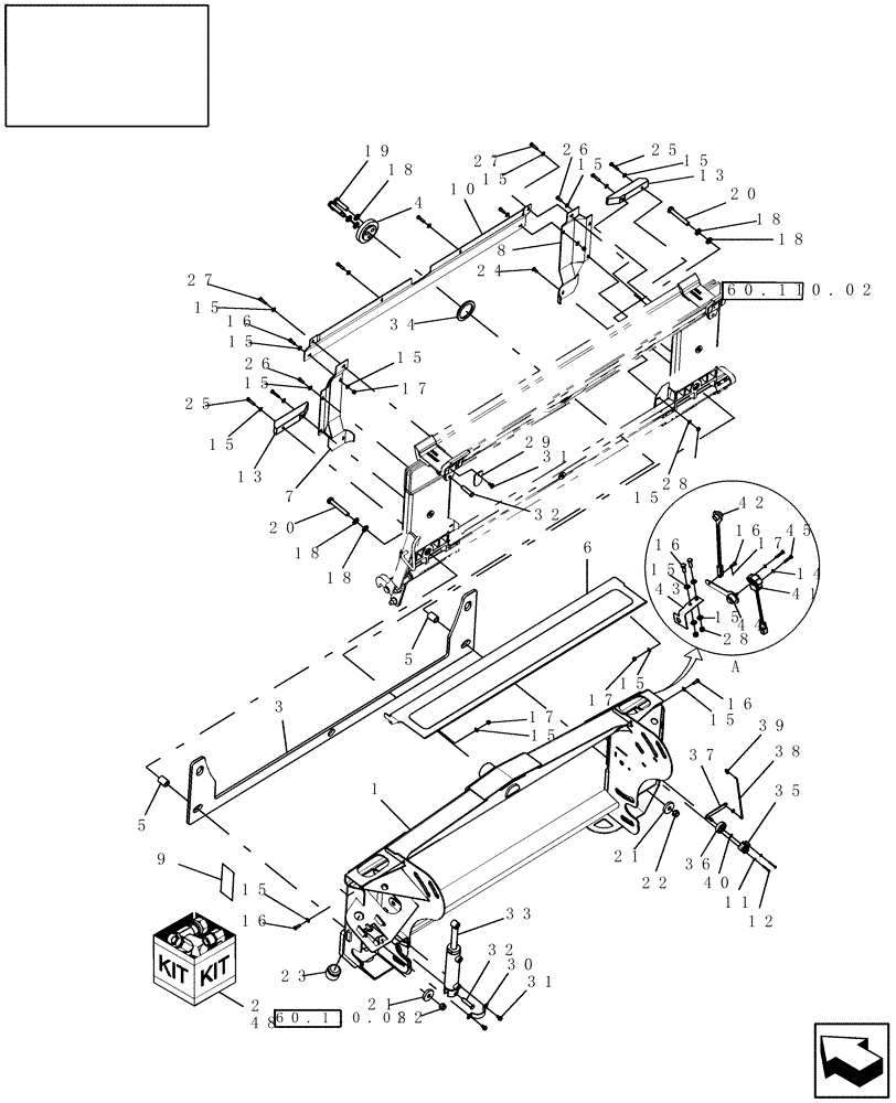 Схема запчастей Case IH 7230 - (60.110.03) - LATERAL TILT FEEDER ADAPTER (60) - PRODUCT FEEDING