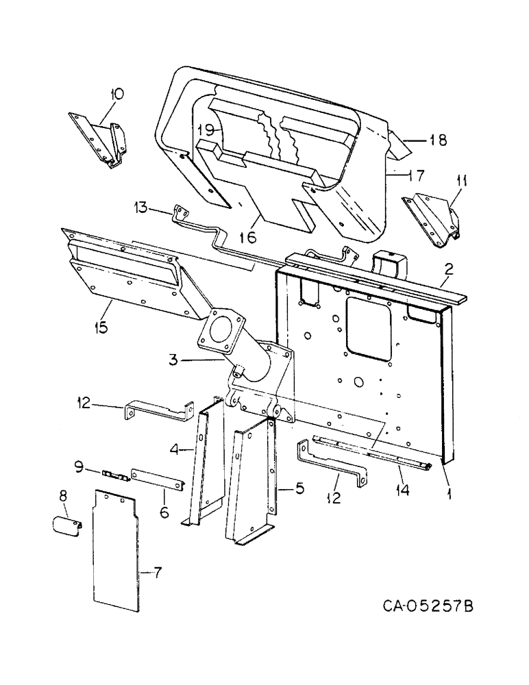 Схема запчастей Case IH HYDRO 186 - (13-02) - SUPERSTRUCTURE, STEERING AND GEAR SELECTOR SUPPORTS (05) - SUPERSTRUCTURE