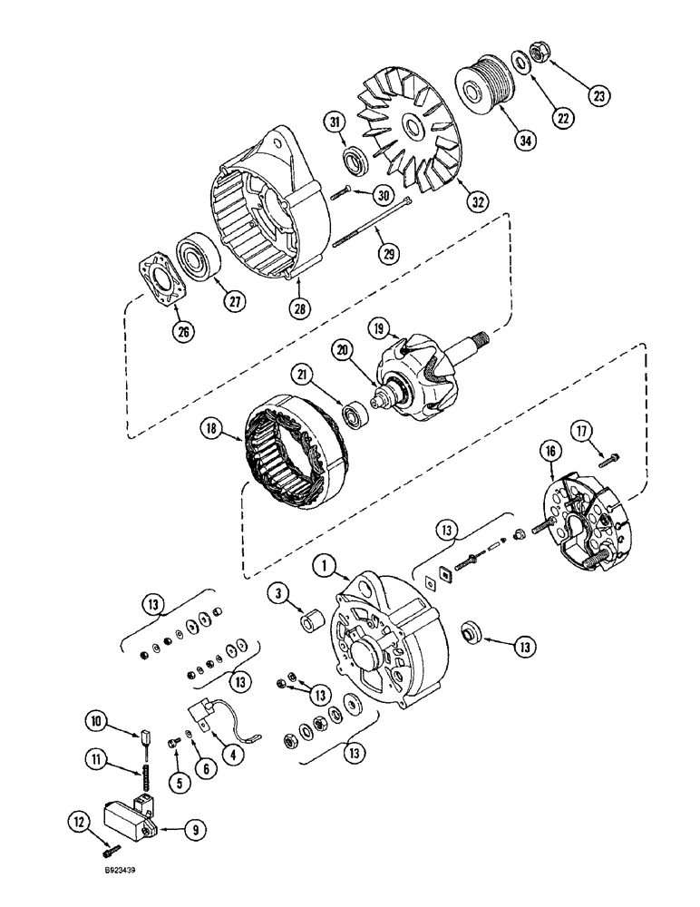 Схема запчастей Case IH 1666 - (4-48) - ALTERNATOR ASSEMBLY, 110 AMPERE (06) - ELECTRICAL