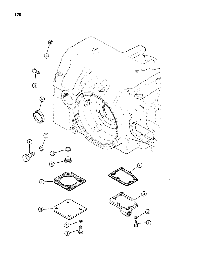 Схема запчастей Case IH 1270 - (170) - HYDRAULICS, TRANSMISSION COVERS AND HYDRAULIC CIRCUITRY, USED WITHOUT HITCH (08) - HYDRAULICS