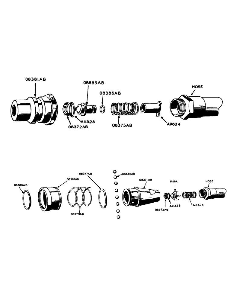 Схема запчастей Case IH 800 - (197) - HYDRAULIC CONTROL UNIT, 4025AA BREAK-AWAY SELF-SEALING COUPLING MALE (08) - HYDRAULICS